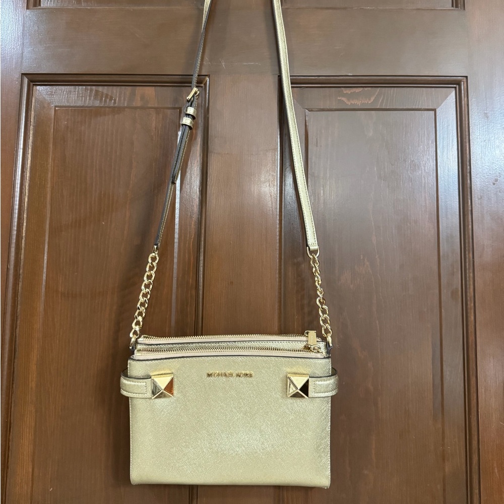 Michael Kors Metallic Gold Crossbody Bag